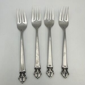 EKCO Eterna Padua Stainless Cocktail Seafood Forks Set of 4 Japan Vintage MCM